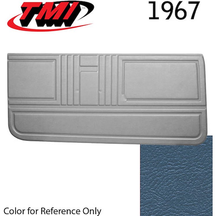 10-80307-2309 BRITE BLUE - 1967 CAMARO STANDARD DOOR PANELS OE GOLD SERIES W/ORIGINAL STYLE BEVELED PLEATS