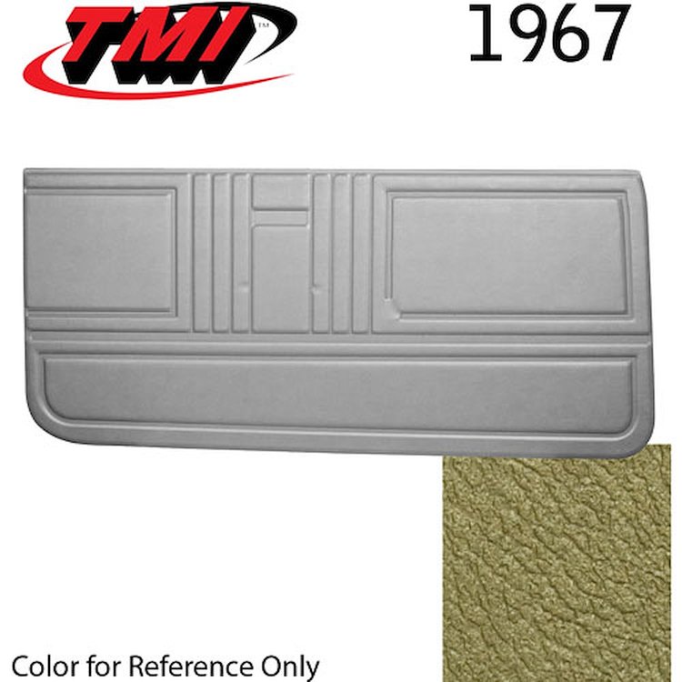 10-80307-3025 GRANADA GOLD - 1967 CAMARO STANDARD DOOR PANELS OE GOLD SERIES W/ORIGINAL STYLE BEVELED PLEATS