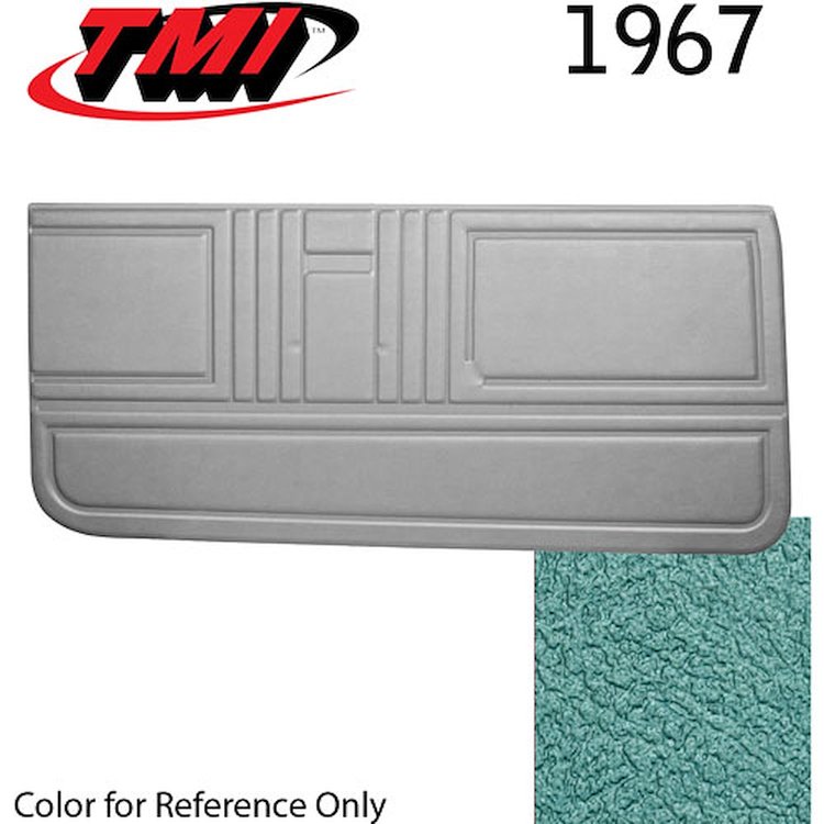 10-80307-3046 TURQUOISE METALLIC - 1967 CAMARO STANDARD DOOR PANELS OE GOLD SERIES W/ORIGINAL STYLE BEVELED PLEATS