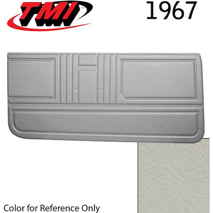 10-80307-3047 PARCHMENT/OFF WHITE - 1967 CAMARO STANDARD DOOR PANELS OE GOLD SERIES W/ORIGINAL STYLE BEVELED PLEATS