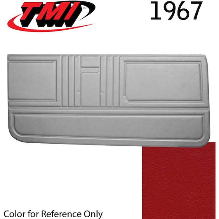 10-80307-3048 RED - 1967 CAMARO STANDARD DOOR PANELS OE GOLD SERIES W/ORIGINAL STYLE BEVELED PLEATS