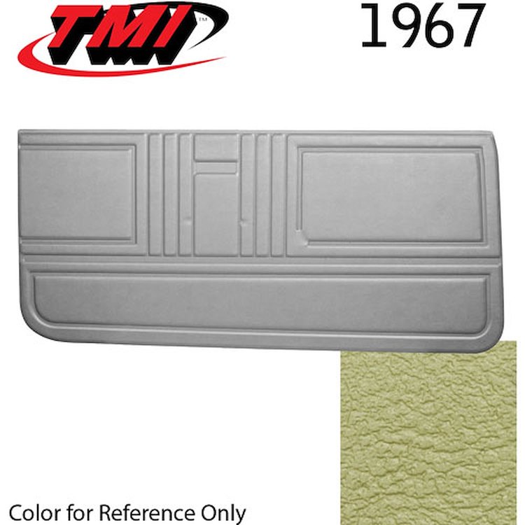 10-80307-3049 LIGHT YELLOW METALLIC - 1967 CAMARO STANDARD DOOR PANELS OE GOLD SERIES W/ORIGINAL STYLE BEVELED PLEATS