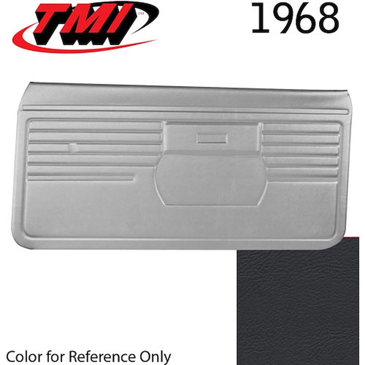 10-80308-2295 BLACK - 1968 CAMARO STANDARD DOOR PANELS OE GOLD SERIES W/ORIGINAL STYLE BEVELED PLEATS