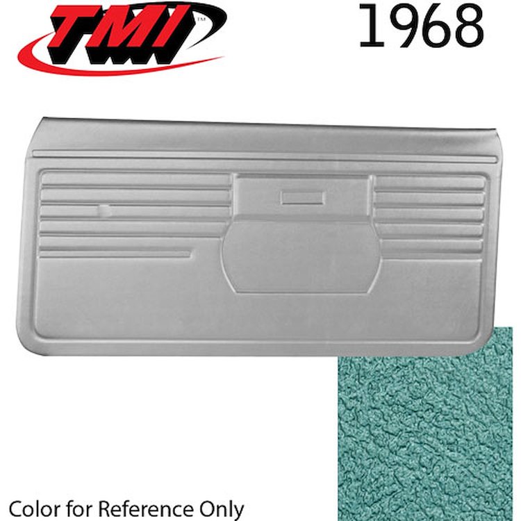 10-80308-3046 TURQUOISE METALLIC - 1968 CAMARO STANDARD DOOR PANELS OE GOLD SERIES W/ORIGINAL STYLE BEVELED PLEATS