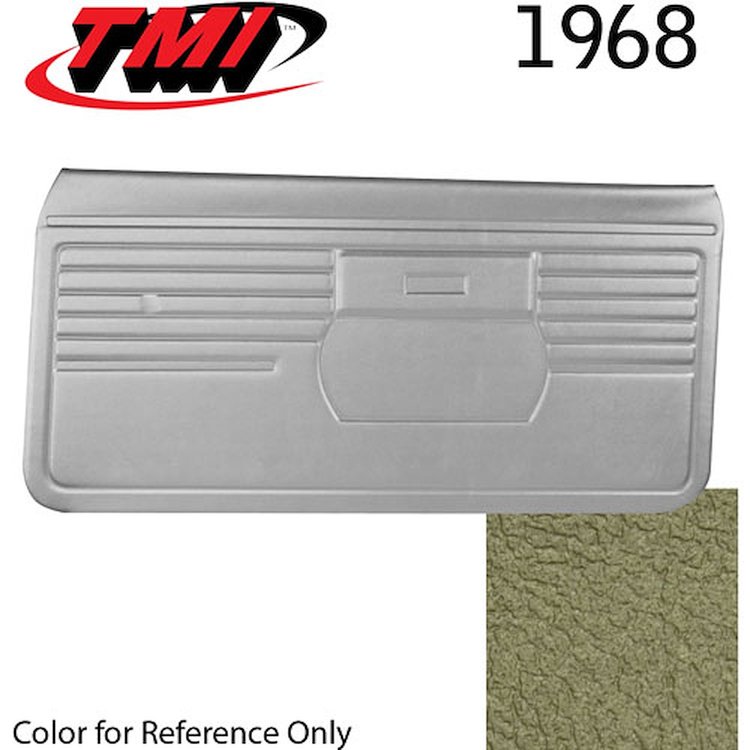 10-80308-3307 IVY/GREEN GOLD - 1968 CAMARO STANDARD DOOR PANELS OE GOLD SERIES W/ORIGINAL STYLE BEVELED PLEATS