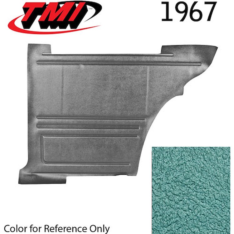 10-8037-3046 TURQUOISE METALLIC - 1967 CAMARO COUPE STANDARD REAR QUARTER TRIM PANELS OE GOLD SERIES