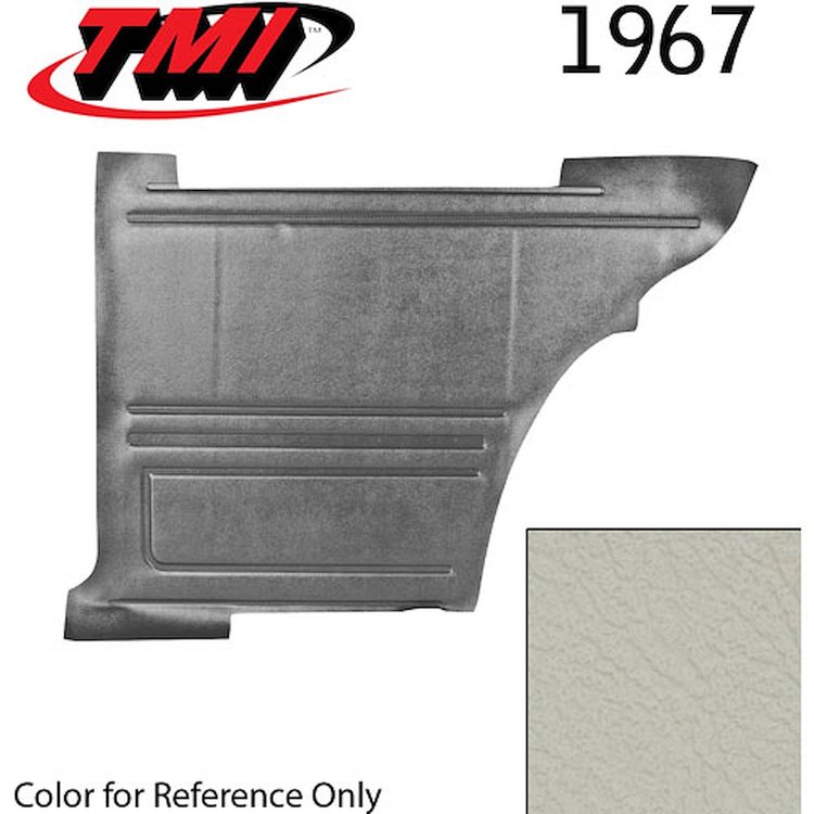 10-8037-3047 PARCHMENT/OFF WHITE - 1967 CAMARO COUPE STANDARD REAR QUARTER TRIM PANELS OE GOLD SERIES