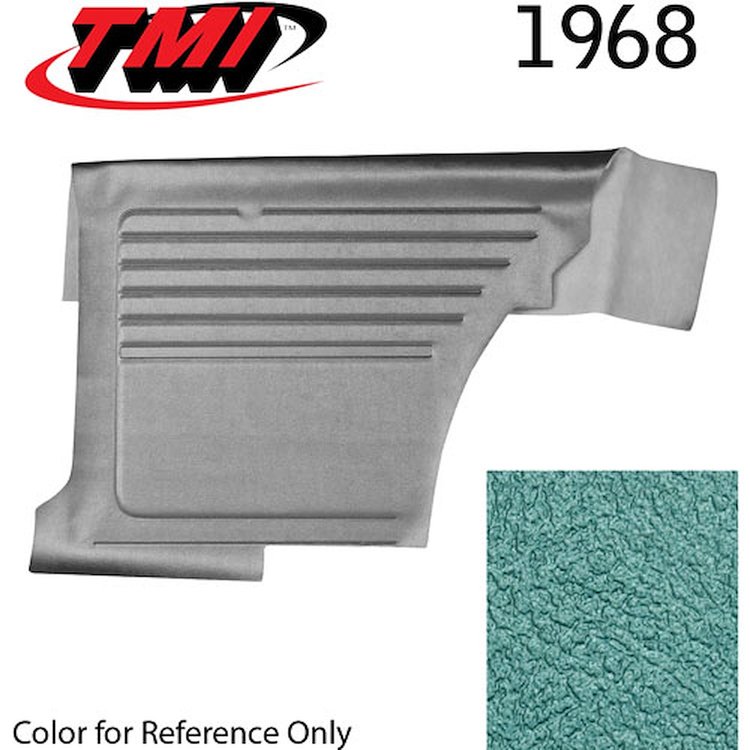 10-8038-3046 TURQUOISE METALLIC - 1968 CAMARO COUPE STANDARD REAR QUARTER TRIM PANELS OE GOLD SERIES