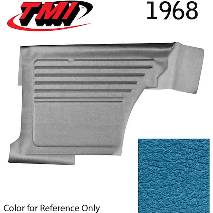 10-8038-3297 MEDIUM BLUE METALLIC - 1968 CAMARO COUPE STANDARD REAR QUARTER TRIM PANELS OE GOLD SERIES