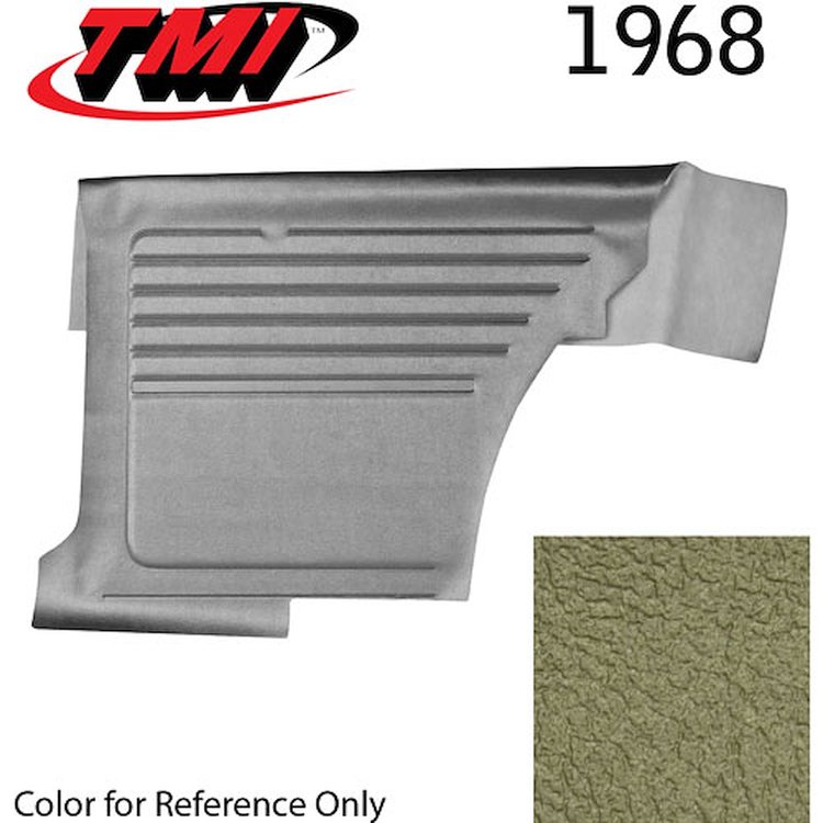 10-8038-3307 IVY/GREEN GOLD - 1968 CAMARO COUPE STANDARD REAR QUARTER TRIM PANELS OE GOLD SERIES