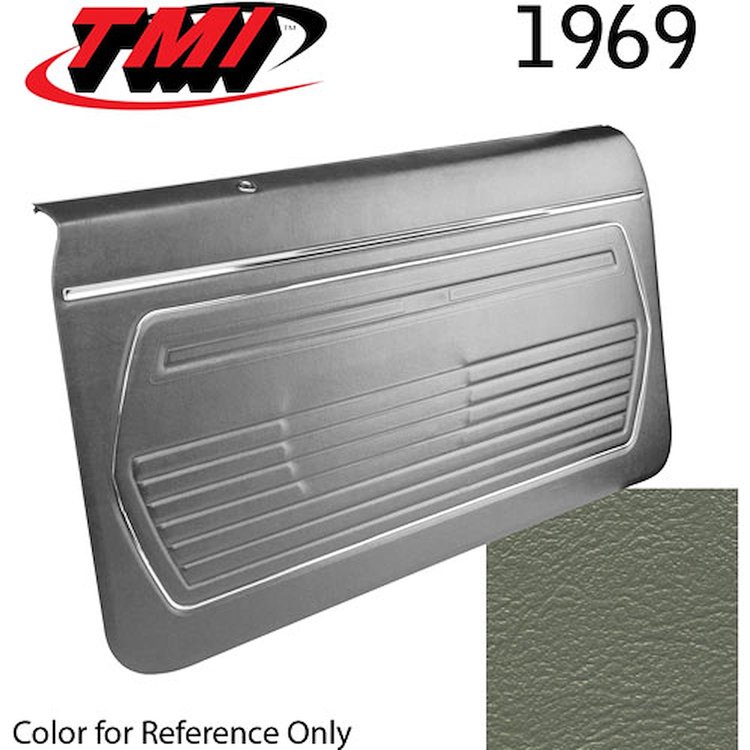 10-80409-3603 MEDIUM GREEN - 1969 CAMARO STANDARD DOOR PANELS OE CONCOURS SERIES PRE-ASSEMBLED COMPLETE