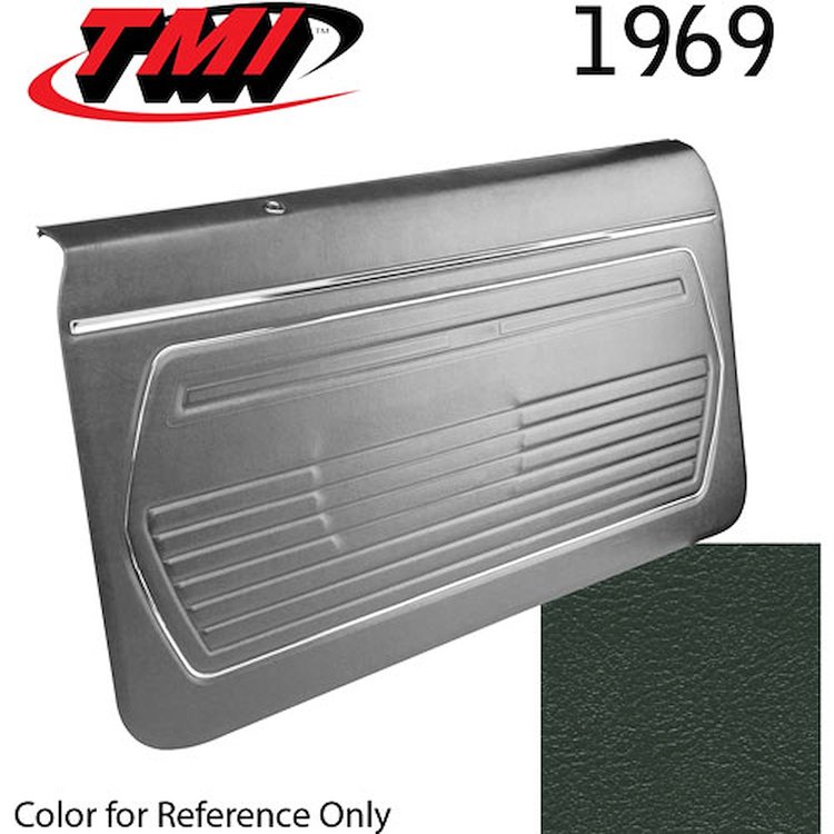 10-80409-3606 DARK GREEN - 1969 CAMARO STANDARD DOOR PANELS OE CONCOURS SERIES PRE-ASSEMBLED COMPLETE