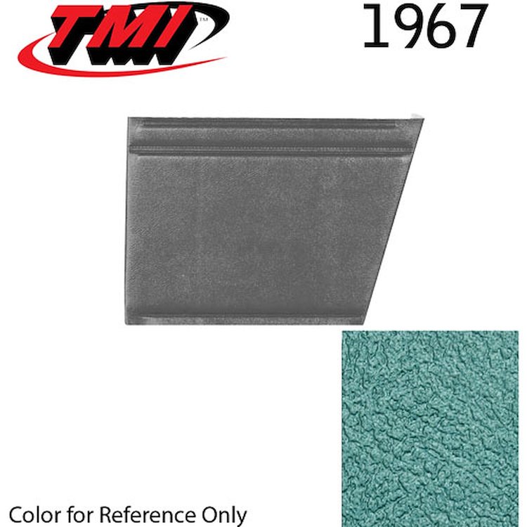 10-8127-3046 TURQUOISE METALLIC - 1967 CAMARO CONVERTIBLE STANDARD REAR QUARTER TRIM PANELS BASIC SILVER SERIES