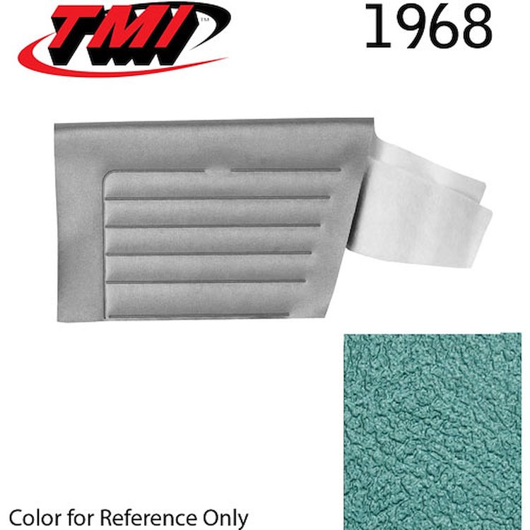 10-8128-3046 TURQUOISE METALLIC - 1968 CAMARO CONVERTIBLE STANDARD REAR QUARTER TRIM PANELS BASIC SILVER SERIES