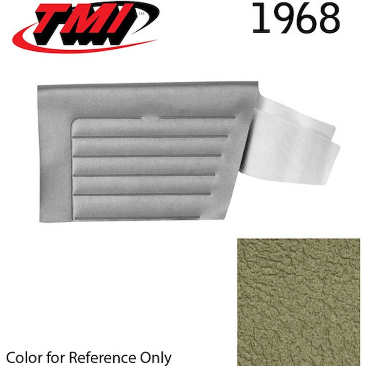 10-8128-3307 IVY/GREEN GOLD - 1968 CAMARO CONVERTIBLE STANDARD REAR QUARTER TRIM PANELS BASIC SILVER SERIES