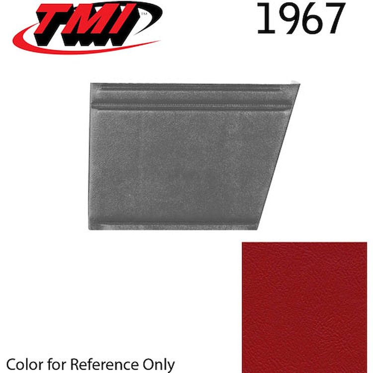10-8137-3048 RED - 1967 CAMAROCONVERTIBLE STANDARD REAR QUARTER TRIM PANELS OE GOLD SERIES W/ BEVELED PLEATS