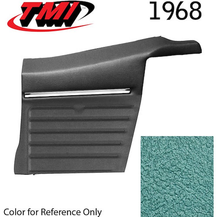 10-8148-3046 TURQUOISE METALLIC - 1968 CAMARO CONVERTIBLE STANDARD REAR QUARTER TRIM PANELS OE CONCOURS SERIES PRE-ASSEMBLED