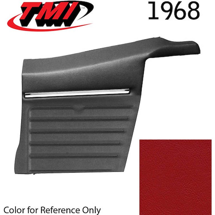 10-8148-3048 RED - 1968 CAMARO CONVERTIBLE STANDARD REAR QUARTER TRIM PANELS OE CONCOURS SERIES PRE-ASSEMBLED