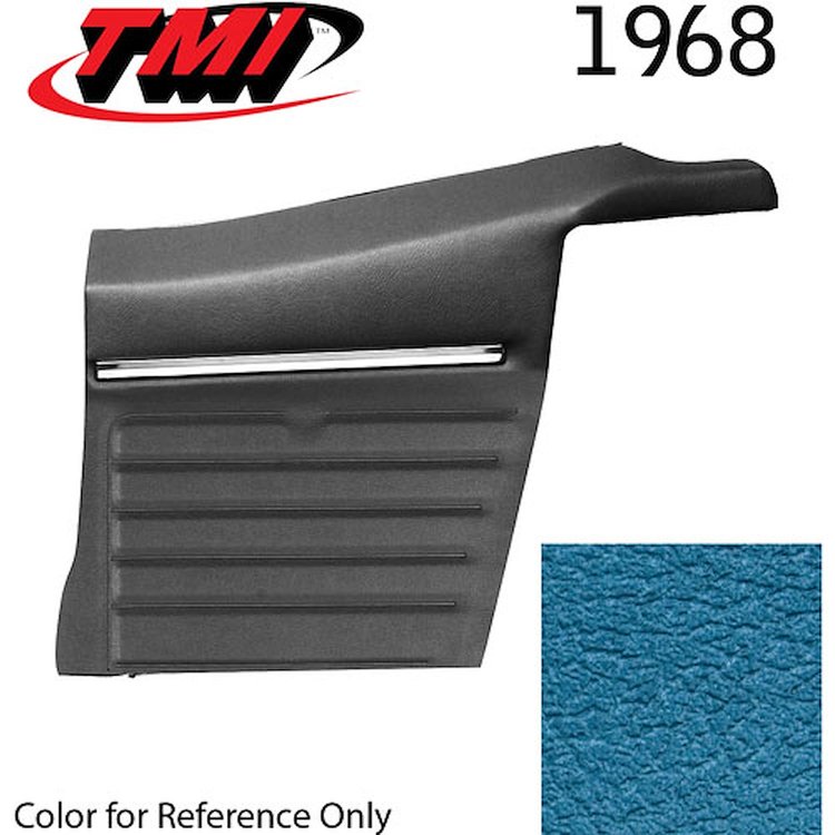 10-8148-3297 MEDIUM BLUE METALLIC - 1968 CAMARO CONVERTIBLE STANDARD REAR QUARTER TRIM PANELS OE CONCOURS SERIES PRE-ASSEMBLED