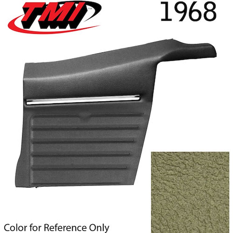 10-8148-3307 IVY/GREEN GOLD - 1968 CAMARO CONVERTIBLE STANDARD REAR QUARTER TRIM PANELS OE CONCOURS SERIES PRE-ASSEMBLED
