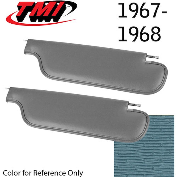 21-80407-927 LIGHT BLUE - 1967 CAMARO COUPE IMPALA GRAIN VINYL - PAIR OF SUNVISORS
