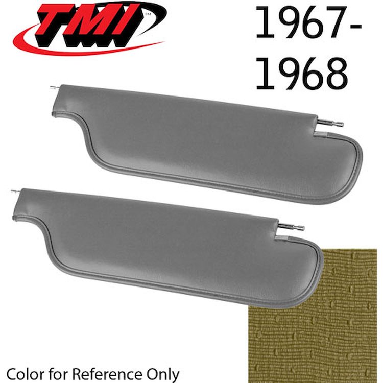 21-80407-929 GOLD - 1967 CAMARO COUPE IMPALA GRAIN VINYL - PAIR OF SUNVISORS