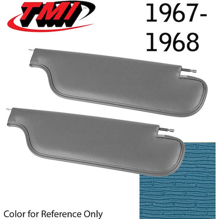 21-80407-930 MEDIUM BLUE - 1967 CAMARO COUPE IMPALA GRAIN VINYL - PAIR OF SUNVISORS