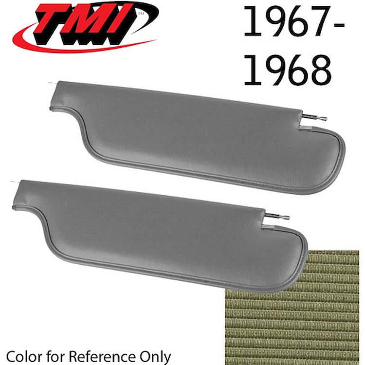 21-80407-979 IVY GOLD - 1968 CAMARO COUPE BEDFORD GRAIN VINYL - PAIR OF SUNVISORS
