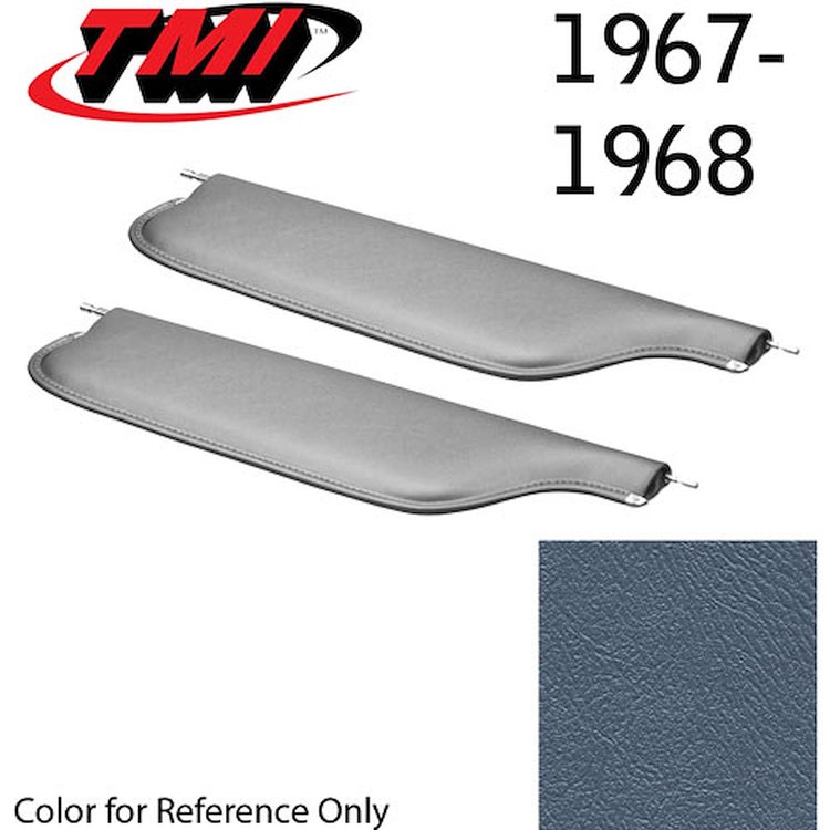 21-81407-2302 LIGHT BLUE METALLIC - 1967 CAMARO CONVERTIBLE MADRID GRAIN UPHOLSTERY VINYL - PAIR OF SUNVISORS