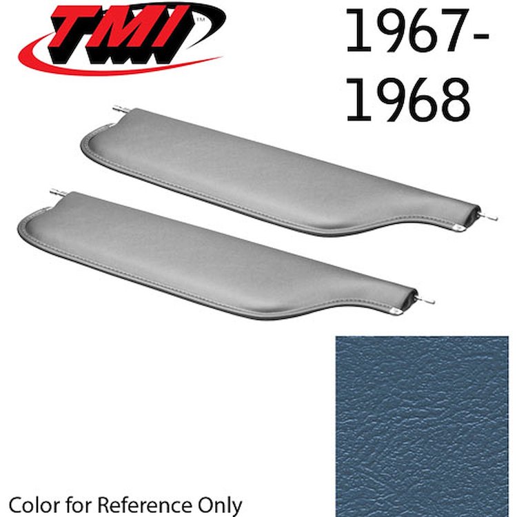 21-81407-2309 BRITE BLUE - 1967 CAMARO CONVERTIBLE MADRID GRAIN UPHOLSTERY VINYL - PAIR OF SUNVISORS