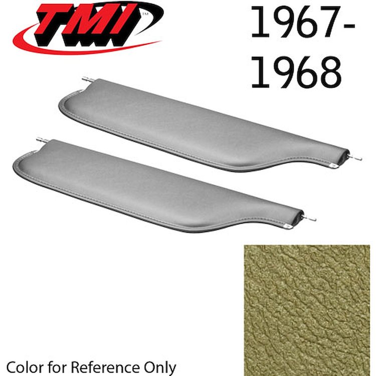 21-81407-3025 GRANADA GOLD - 1967 CAMARO CONVERTIBLE MADRID GRAIN UPHOLSTERY VINYL - PAIR OF SUNVISORS