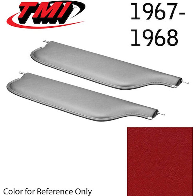 21-81407-3048 RED - 1967-68 CAMARO CONVERTIBLE MADRID GRAIN UPHOLSTERY VINYL - PAIR OF SUNVISORS