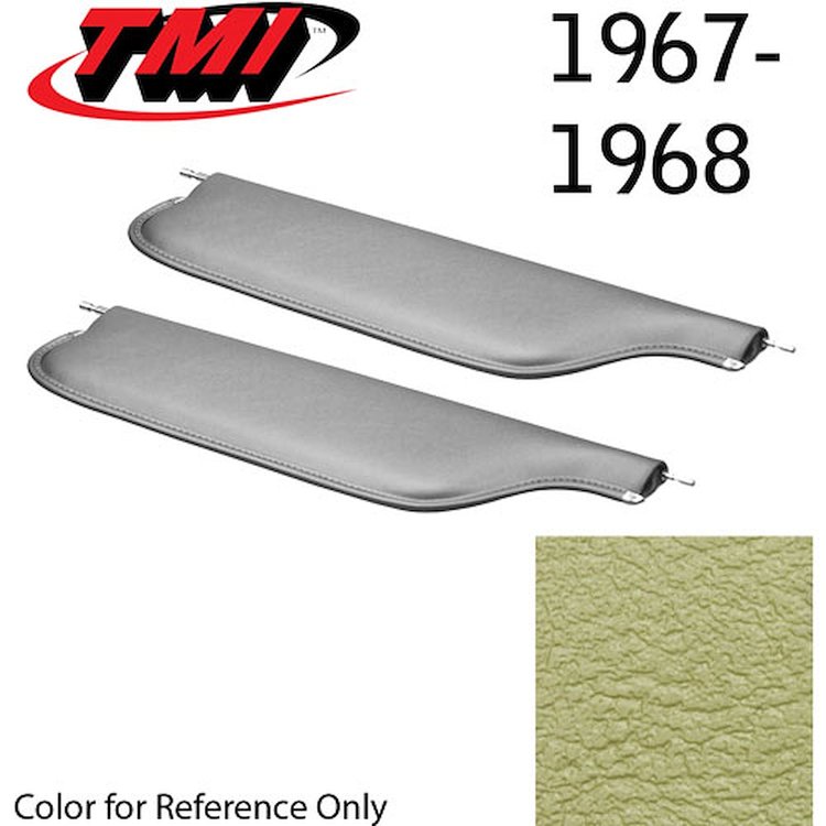 21-81407-3049 LIGHT YELLOW METALLIC - 1967-68 CAMARO CONVERTIBLE MADRID GRAIN UPHOLSTERY VINYL - PAIR OF SUNVISORS