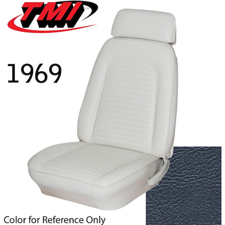 Standard Bucket Seat Upholstery for 1969 Chevy Camaro Coupe/Convertible [Dark Blue] OE #: 43-80209-3598