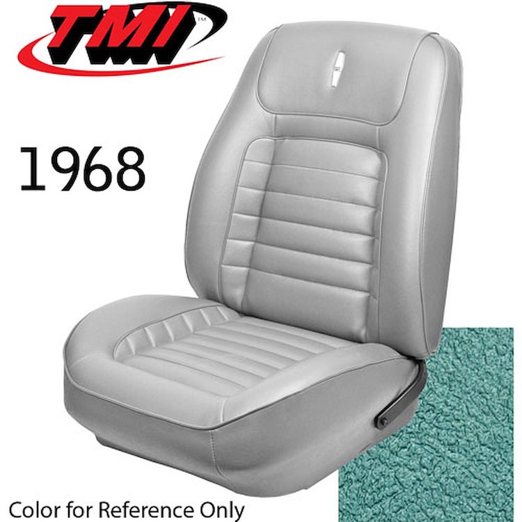 43-80908-3046 TURQUOISE METALLIC - CAMARO 1968 FRONT ONLY SPORT BUCKET SEAT UPHOLSTERY DELUXE VINYL