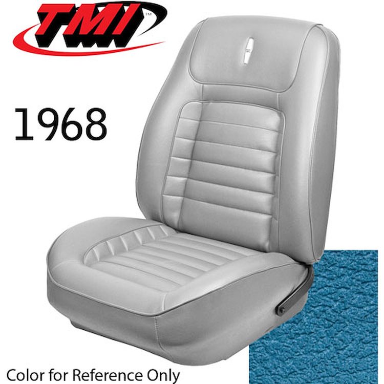 43-80908-3297 MEDIUM BLUE METALLIC - CAMARO 1968 FRONT ONLY SPORT BUCKET SEAT UPHOLSTERY DELUXE VINYL