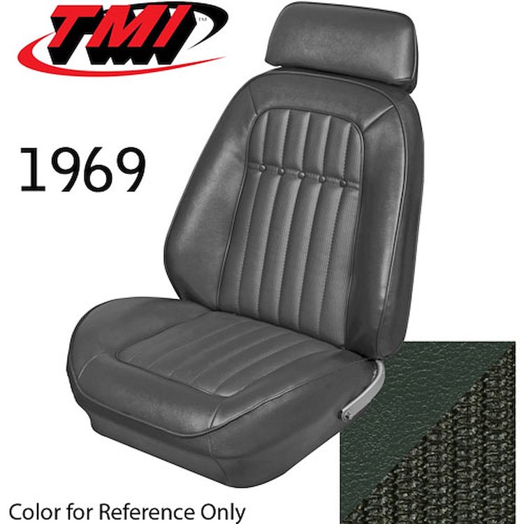 43-80929-3606-9011 DARK GREEN - CAMARO 1969 FRONT SPORT BUCKETS & REAR SEAT DELUXE COMFORTWEAVE - CA