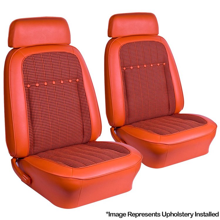 43-81129-4088-9488 HUGGER ORANGE MADRID W/ BLACK & ORANGE HOUNDSTOOTH - 1969 CAMARO CONVERTIBLE DELUXE FULL SET
