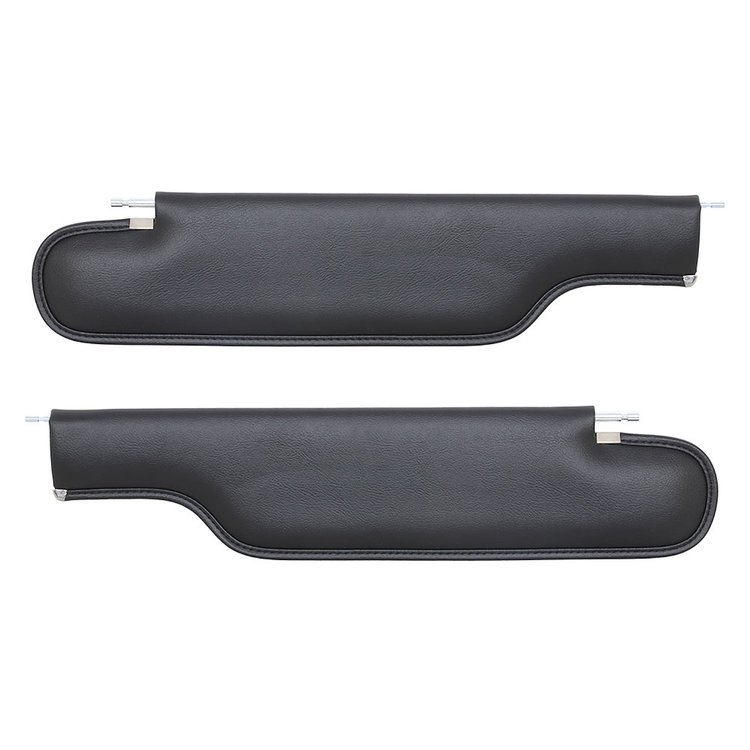 21-83408-2295 BLACK - 1968-1972 CONVERTIBLE SUNVISORS MADRID GRAIN VINYL 1 PAIR