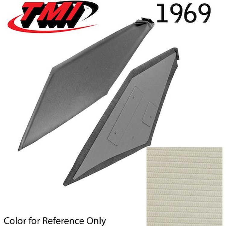 20-8068-617 WHITE - 1969 COUPE SAIL PANELS 1 PAIR COMPLETE READY TO INSTALL
