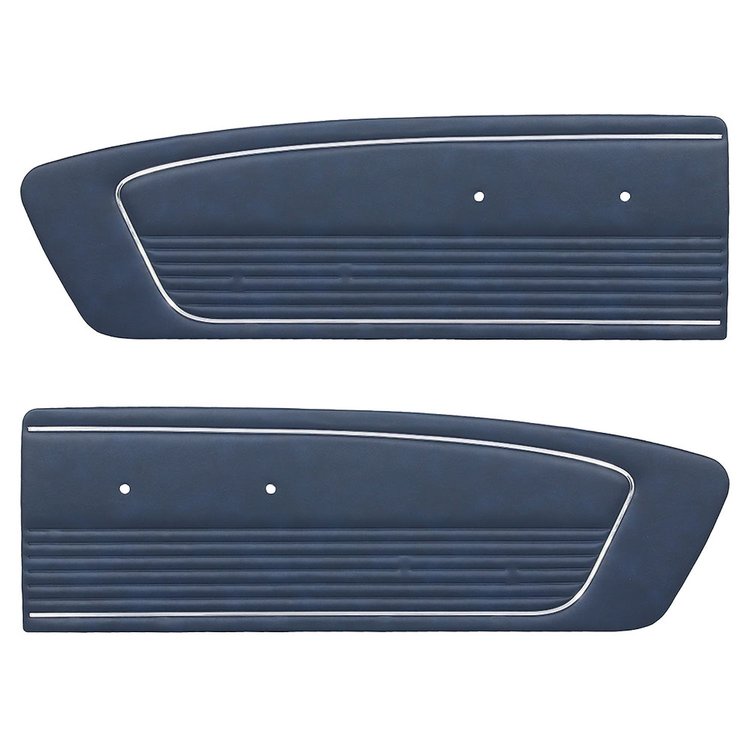 10-70806-2505 BLUE - 1966 MUSTANG COUPE CONVERTIBLE 2+2 FASTBACK STANDARD DOOR PANELS VINYL