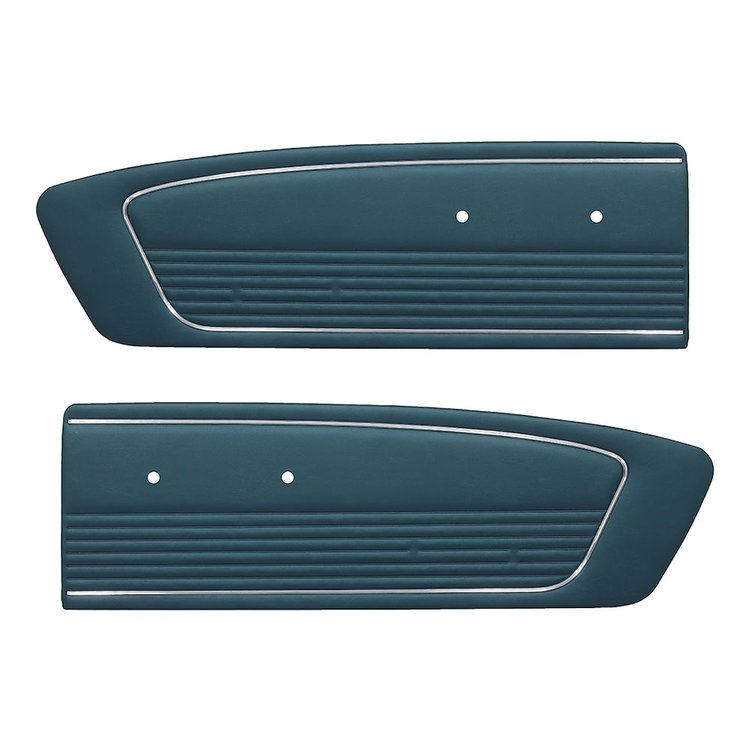 10-70806-3097 TURQUOISE - 1966 MUSTANG COUPE CONVERTIBLE 2+2 FASTBACK STANDARD DOOR PANELS VINYL