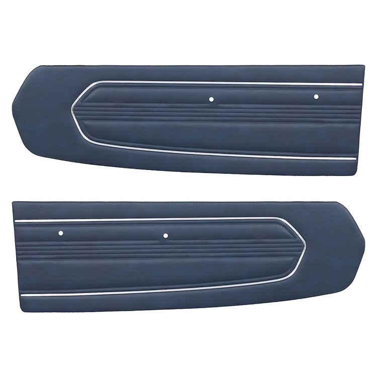10-70807-2505 DARK BLUE - 1967 MUSTANG COUPE CONVERTIBLE 2+2 FASTBACK STANDARD DOOR PANELS VINYL