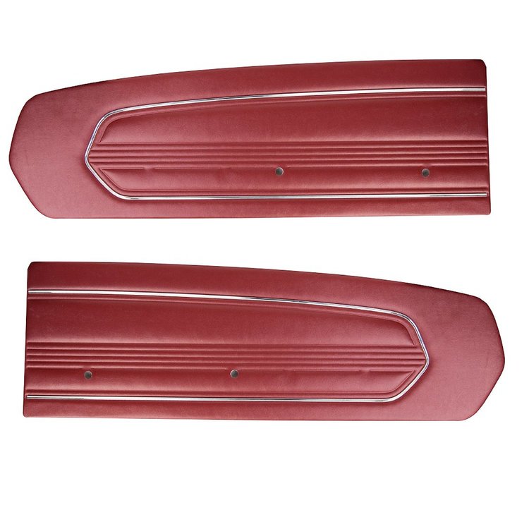 10-70807-2920 DARK RED - 1967 MUSTANG COUPE CONVERTIBLE 2+2 FASTBACK STANDARD DOOR PANELS VINYL