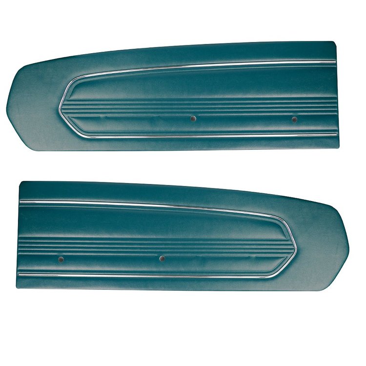 10-70807-3097 TURQUOISE/DARK AQUA - 1967 MUSTANG COUPE CONVERTIBLE 2+2 FASTBACK STANDARD DOOR PANELS VINYL