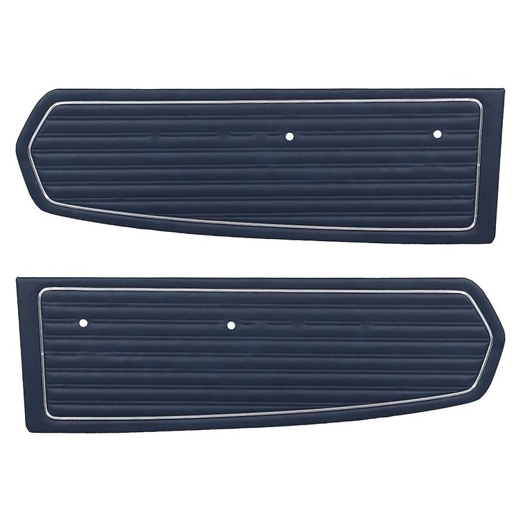 10-70808-2505 BLUE - 1968 MUSTANG COUPE CONVERTIBLE 2+2 FASTBACK STANDARD DOOR PANELS SIERRA GRAIN