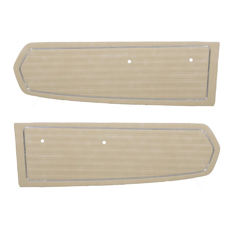10-70808-3096 LIGHT PARCHMENT - 1968 MUSTANG COUPE CONVERTIBLE 2+2 FASTBACK STANDARD DOOR PANELS SIERRA GRAIN