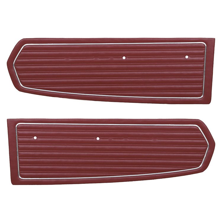 10-70808-3116 DARK RED - 1968 MUSTANG COUPE CONVERTIBLE 2+2 FASTBACK STANDARD DOOR PANELS SIERRA GRAIN