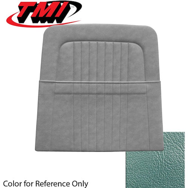 10-7428-2929 TURQUOISE - 68 MUSTANG STANDARD UPHOLSTERY COUPE CONVERTIBLE & 2+2 FASTBACK BACK VIEW W/ POCKET