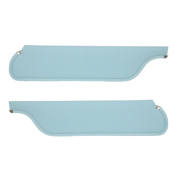 21-7045-813 LIGHT AQUA - 1964 1/2-66 COUPE 2+2 MUSTANG FASTBACK SUNVISORS MOONSKINS GRAIN. PAIR